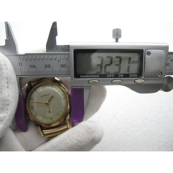 Vtg Men Wittanuer 10k Gold Filed Hand Wind Swiss 32mm Watch (H780) - Picture 5 of 14
